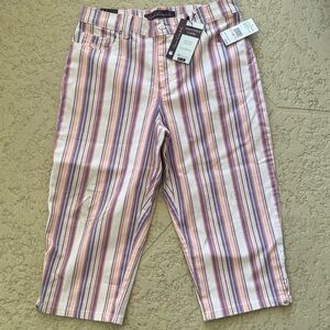 Gloria Vanderbilt Striped Ankle Jeans - Pink, Purple, White